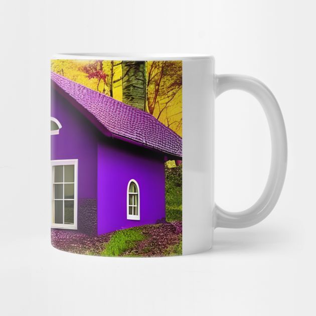 Purple Color House in Forest Art by Designso